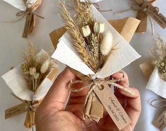 Rustic Wedding Magnet Favors, Mini Dry Bouquet Favors, Engagement Magnet Favors, Thank You Favors, Boheme Party Favors, Bulk Magnet Favors