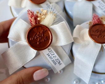 Personalized Peony Candle Favors, Rose Flower Candle Favors, Candle Favors in Bulk, Wedding Elegant Candles, Baptism Candle Favor for Guests