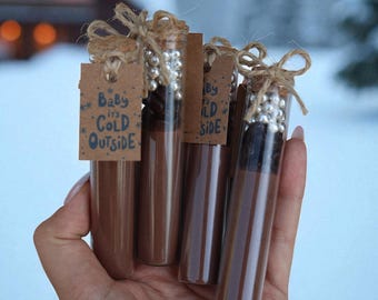 Personalized Hot Chocolate Favors: Cocoa in Glass Jar, Holiday Bulk Gifts, Christmas Hot Cocoa Favors, Edible Holidays Employee Favors,