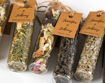 Personalized Tea Favors in Tubes, Edible Favors, Organic Herbal Tea Favors, Baby Shower Favors Ideas, Tea Party Favors, Wedding Tea Favors