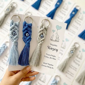 Macrame Keychain Party Favors, Wedding Keychain Favors, Babyshower Macrame Favors for Guest, Baptism Guest Favors, Engagement Macrame Favors
