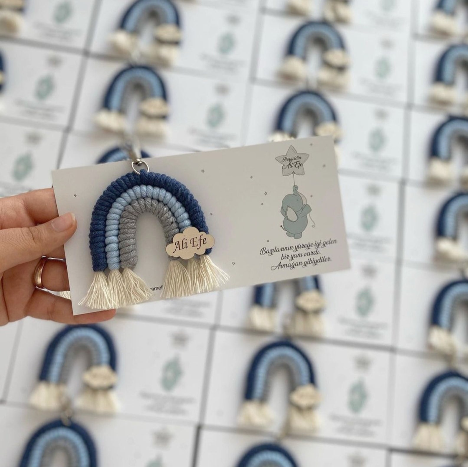 Baby Shower Keychain Favors for Guest Rainbow Macrame Favors Etsy