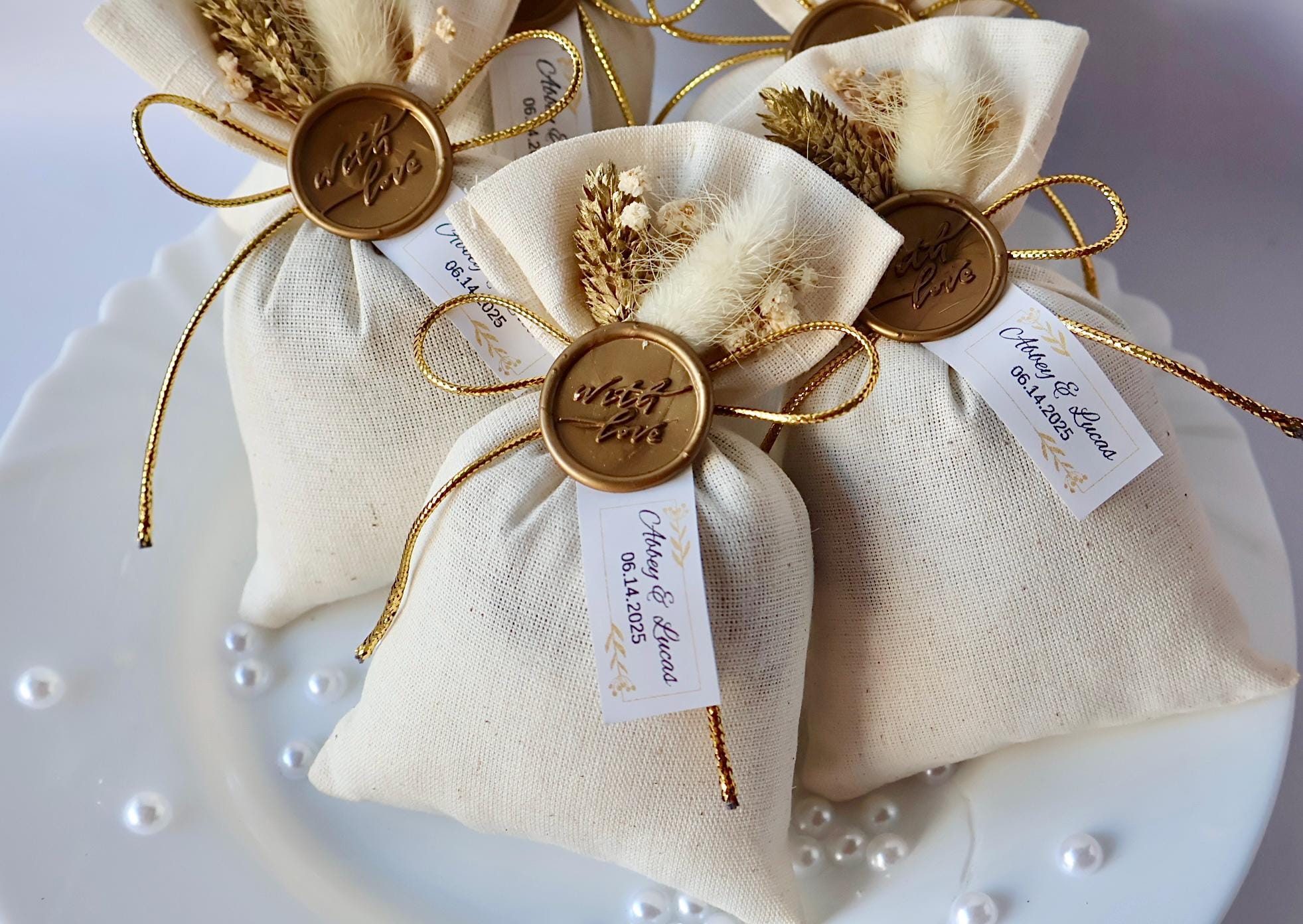 Handmade Lavender Sachet Bags with Personalized Tags