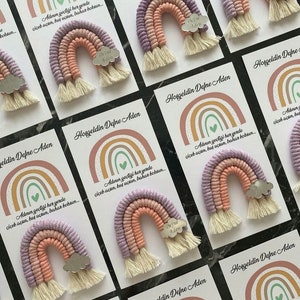 Personalized Rainbow Magnet Favors, Rainbow Keychain Macrame Favors, First Birthday Favors, Baby Shower Magnet Favors, Birthday Party Favors image 3