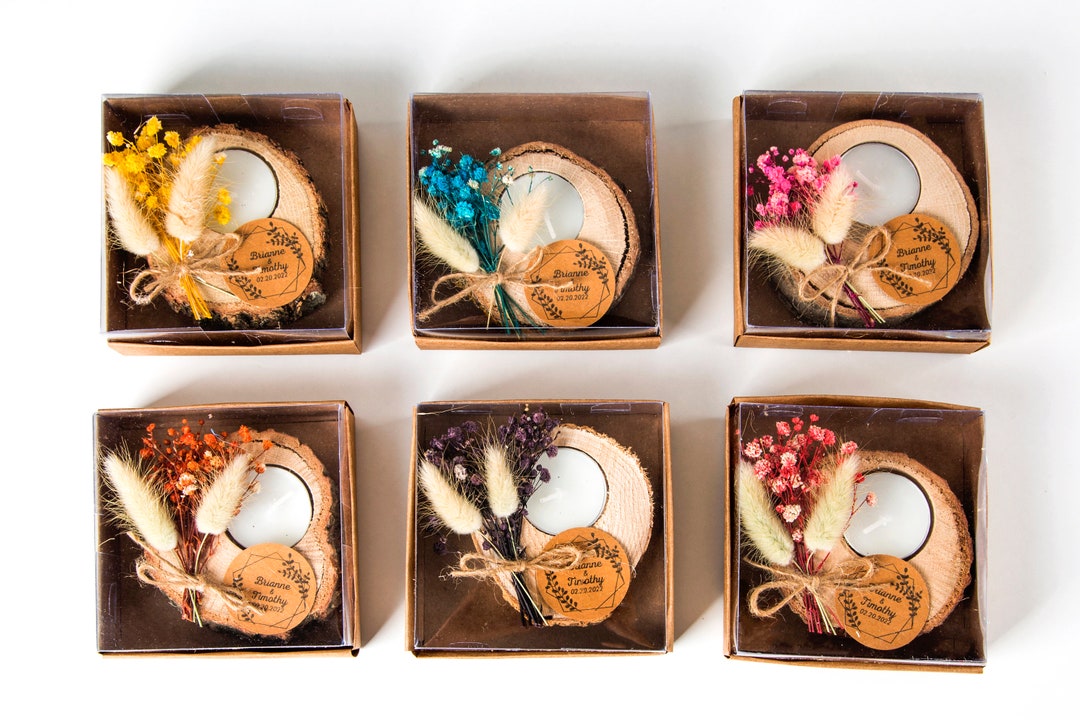 Rustic Wood Candle Holder Favors, Rustic Wedding Favors, Farm Party