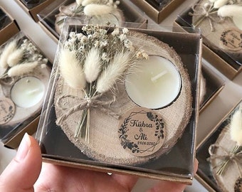 Favores de boda para invitados, Regalo rústico, Favores de boda rústicos, Ideas de favor de boda, Titular de la luz del té, Favor personalizado, Favores de la luz del té