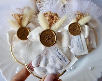 Personalized Almond Candy Favors, Elegant Wedding Candy Favors, Heart Dragee Candy Favors, Baptism Candy Favors, Jordan Almond Dragee Favors
