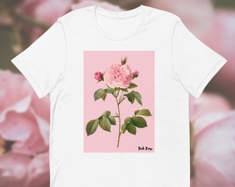 Rosa Rosen T-Shirt, Blumen Shirt, Blumen Shirt, Botanisches Shirt, Garten Shirt, Wildblume Shirt, Pflanzen Liebhaber Geschenk, Ästhetisches Shirt