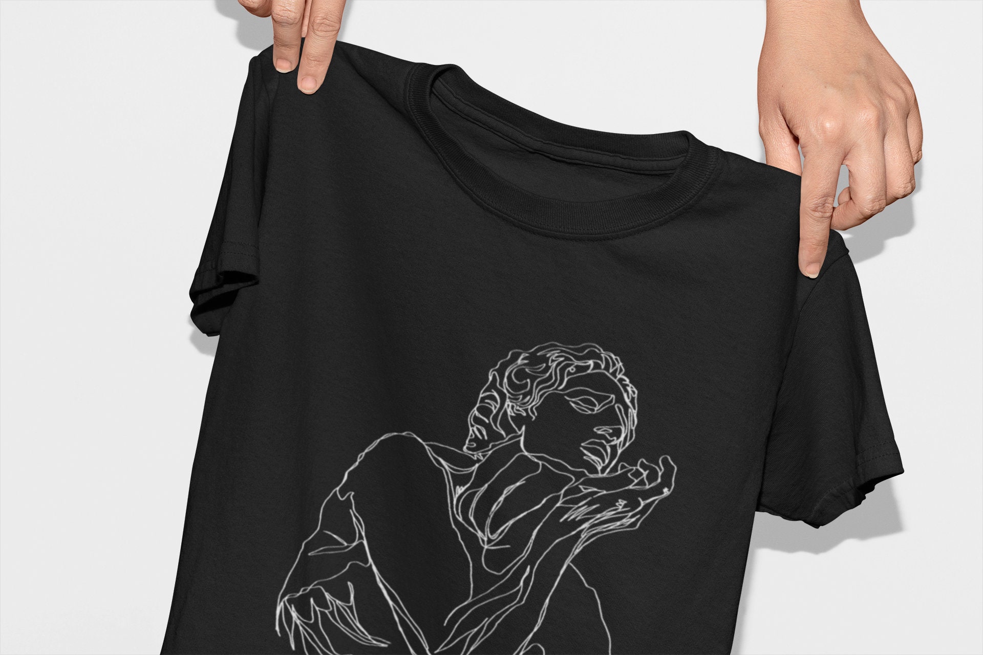 David Michelangelo Shirt Greek Mythology Shirt Minimal Line | Etsy