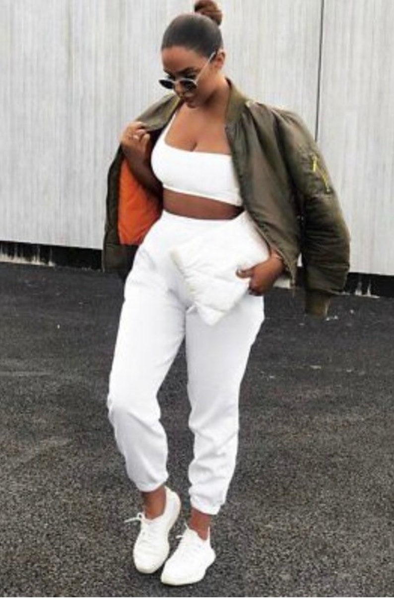 White Premium Cotton Joggers for Women