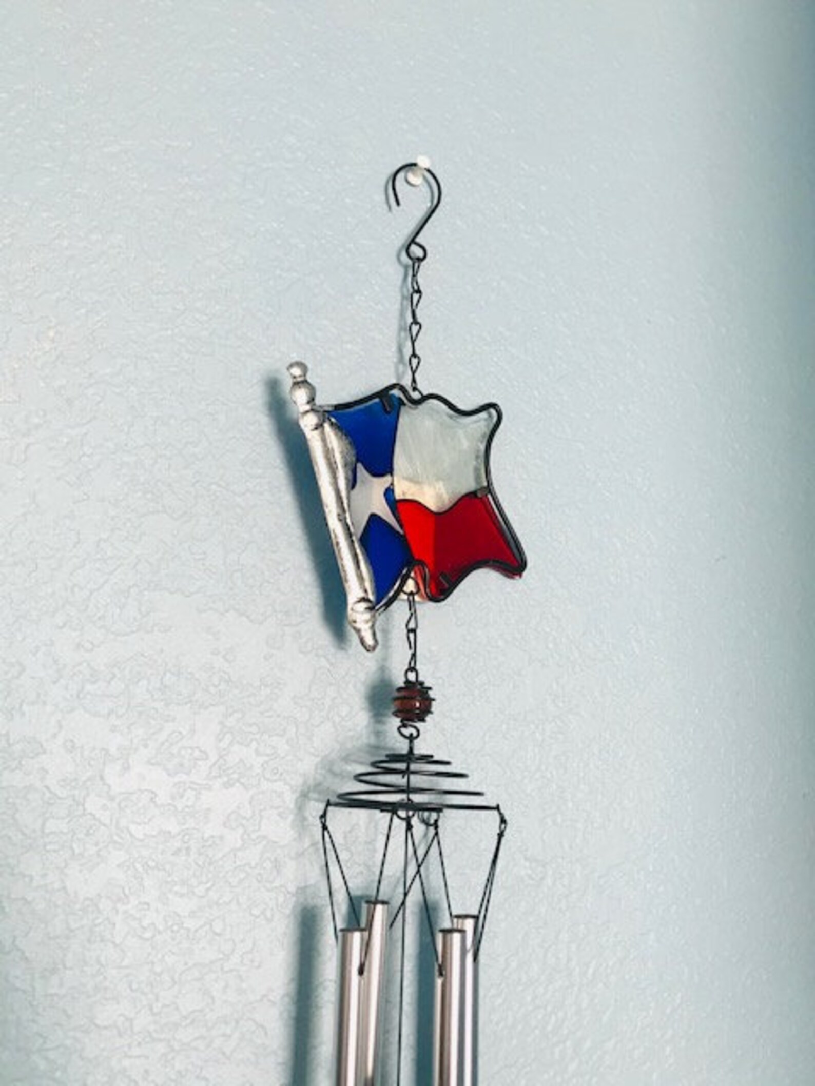 Texas Flag Wind Chime With Bronze Color Texas Map Etsy