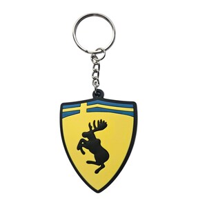 SLEUTELHANGER FOB Zweedse vlag met elandsleutelhanger voor Volvo