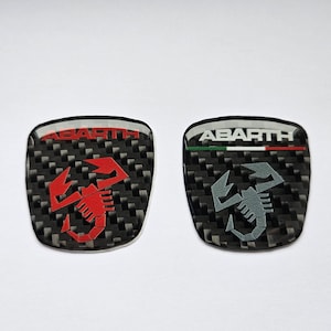 Fiat 500 595 695 Abarth Steering Horn Airbag Carbon Fiber Badge Overlay 3d Gel