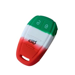 Silicone 3 Button Italian flag Cover for Alfa Romeo Giulia Stelvio remote fob