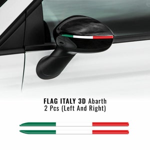 2x 3D Resin Italian Flag Side mirror Stickers Car Fiat Abarth 500 595 695