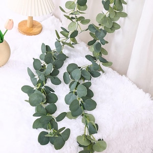Artificial Eucalyptus Garland – 5.9ft Faux Greenery Vine for Wedding, Table Runner, Backdrop, and Home Decor