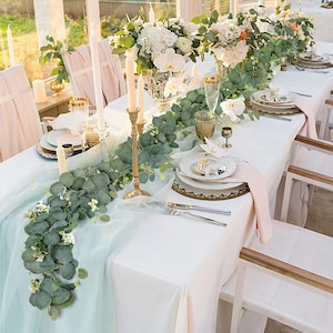 5 Pack Artificial Eucalyptus Garlands – Faux Greenery for Wedding Arch, Table Runner, Party Backdrop, Home Decor