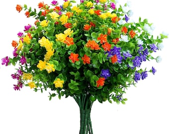 5er-Pack Künstliche Blumen für den Außenbereich - UV-beständiges Kunstgrün für Garten, Terrasse und Wohnkultur