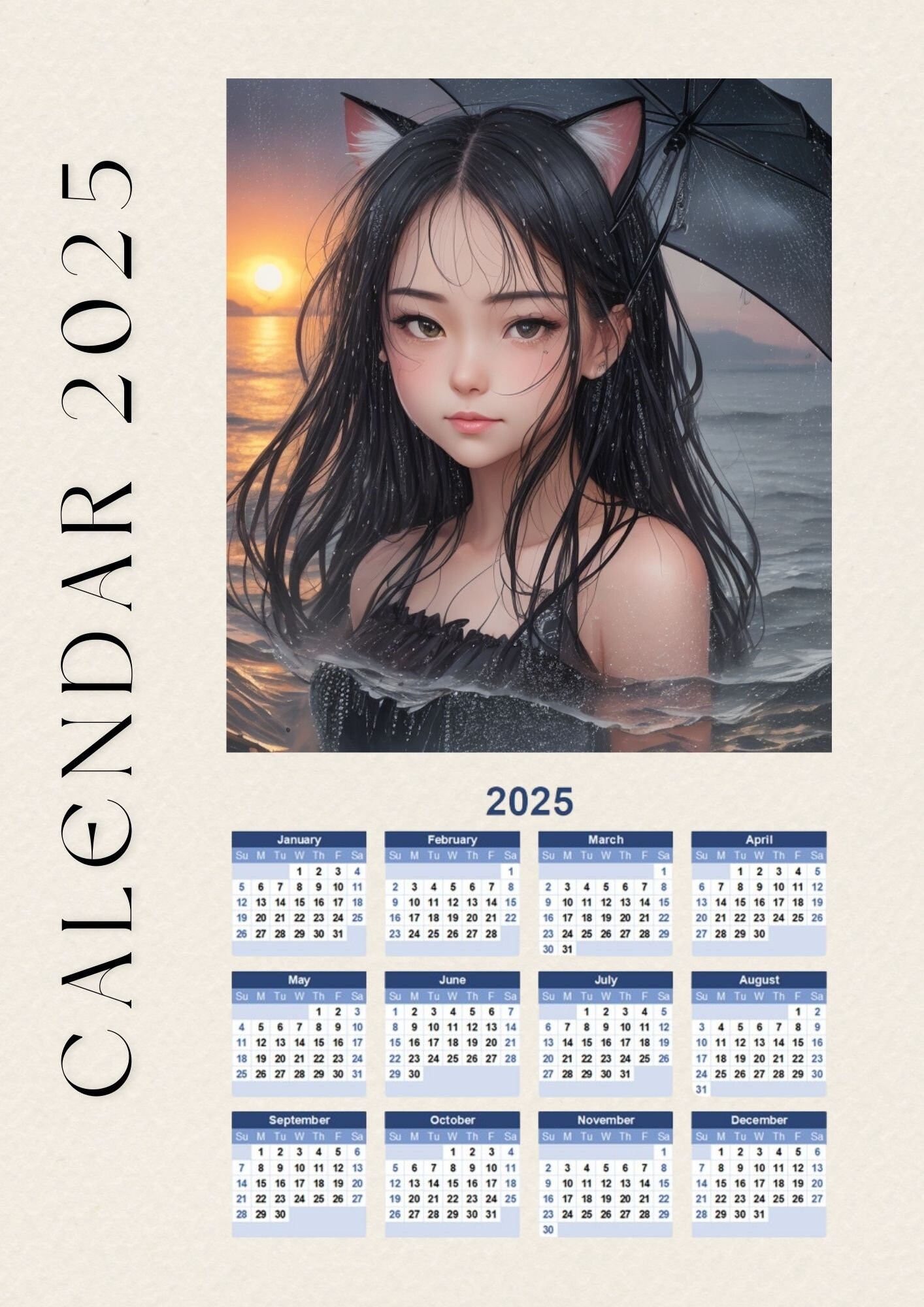 February 2025 Anime Calendar Hattie H Marcello