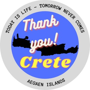 Reduced! Thank you Crete - digital download to print yourself