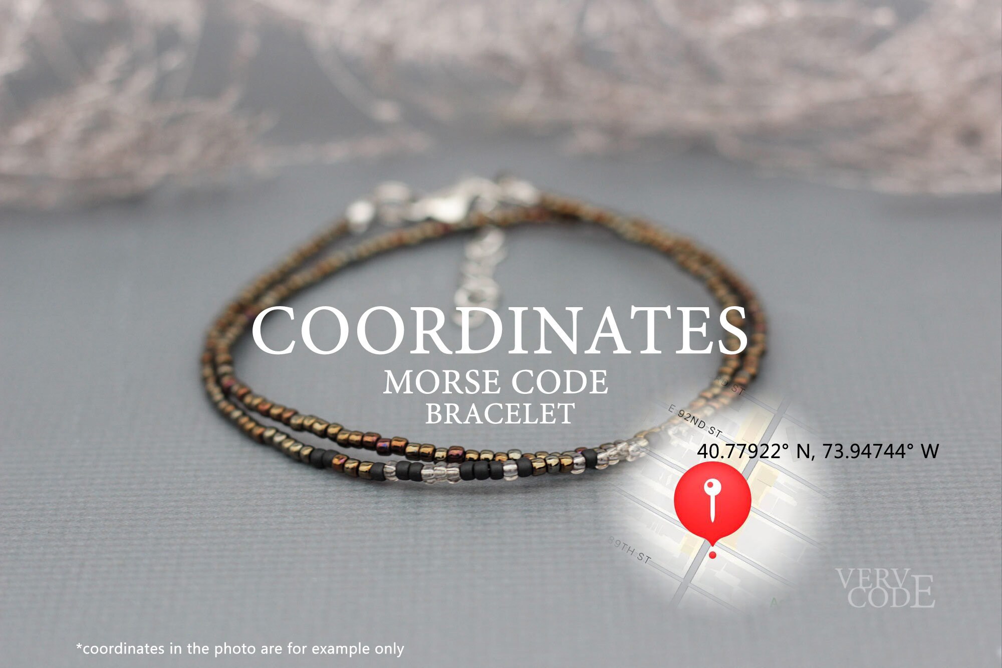 Coordinates Bracelet CUSTOM Morse Code Bracelet Secret Message 2nd ...