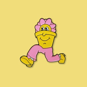 Paulie Pothead Soft Enamel Pin Badge - Pink & Yellow