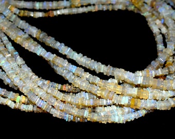 Ethiopian Opal Square Beads Heishi Shape 3x4.MM Approx 16Inches Natural Wholesale Price