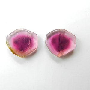 Natural Watermelon Tourmaline Slice Pair High Grade Gemstones Tourmaline Loose Gemstone