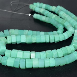 Chrysoprase Tyre Shape Faceted Beads Size 5X9 MM 7&quot;Inches Natural Chrysoprase Gemstone Wholesale Price