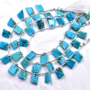 Natural Turquoise Fancy Shape Faceted Beads Size 9X10 TO 10X12 MM 8&quot;Inches Briolettes Natural Turquoise Gemstone Wholesale Price
