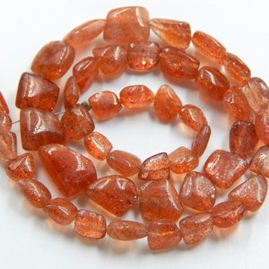 Sunstone Tumble Shape Nugget Smooth Beads Size 10X8 To 5X6 MM 14&#39;&#39;Inches Strand Sunstone Use For All Type Jewellery