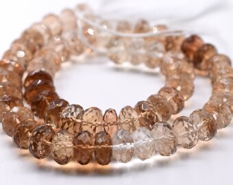 Golden Topaz Imperial Topaz Rondelle Faceted Beads Size 7 MM 10"Inches Natural Imperial Topaz Gemstone Wholesale Price