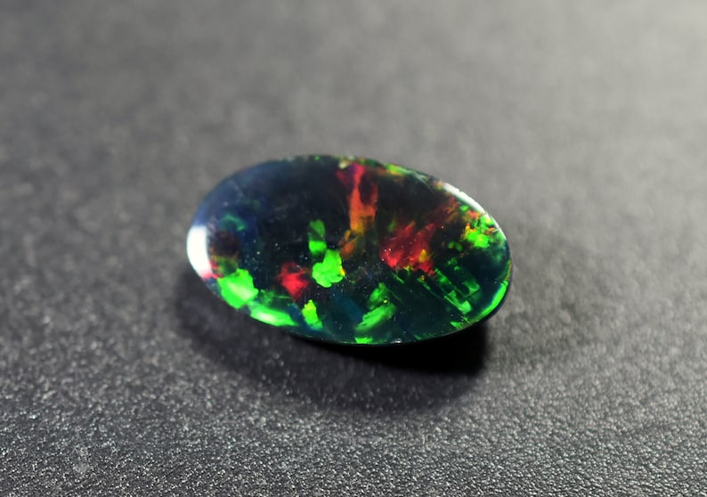 Ethiopian Black Opal Oval Shape 2.55 Cts Flashy Multi Fire Opal Cabochon Use For All Type Jewellery