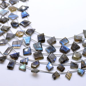 Labradorite Fancy Shape Faceted Beads Size 16X11 To 14X8 MM 8&quot;Inches Natural Labradorite Briolettes Gemstone Wholesale Price