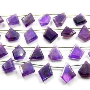 Amethyst Fancy Shape Faceted Beads Size 9X17 To 10X12 MM 8&quot;Inches Natural Amethyst Briolettes Gemstone Wholesale Price