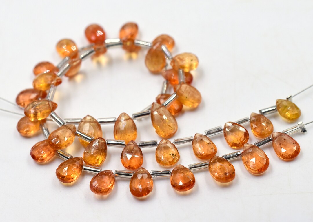 Imperial Topaz Faceted Teardrop Beads Pear Shape Size 5X8 to 6X10 MM 6 ...