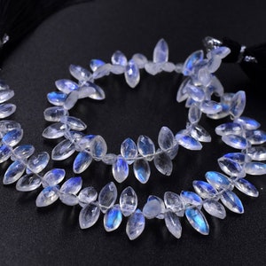 Rainbow Moonstone Faceted Beads Marquise Shape 3X6 To 4X9 MM Blue Faashy Natural Rainbow Briolettes AAA Good Quality Rainbow Wholesale Price