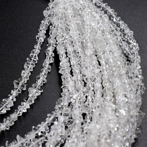 Herkimer Diamant Perlen Doppelender Perlen Diamant Rohgröße 4x7 MM 16&quot; Großhandelspreis