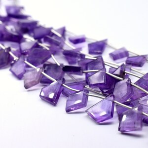 Amethyst Fancy Shape Faceted Beads Size 11X14 To 12X17 MM 8&quot;Inches Natural Amethyst Briolettes Gemstone Wholesale Price