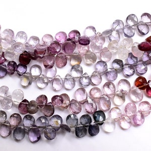 Multi Spinel Pear Shape Faceted Teardrop Beads Size 5X4 MM 8&quot;Inches Natural Spinel Briolettes Use For All Type Jewellery