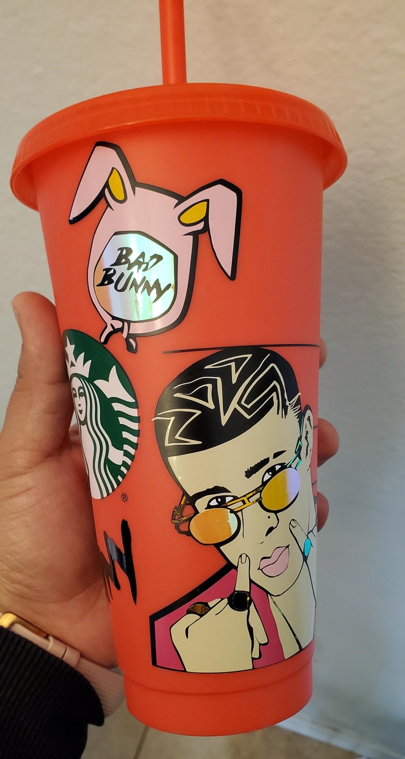 Bad Bunny Starbucks Cup/ Color Changing Cup/ Holographic