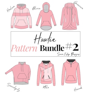 Hoodie Sewing Pattern Bundle #2 | Pullover PDF Sewing Patterns