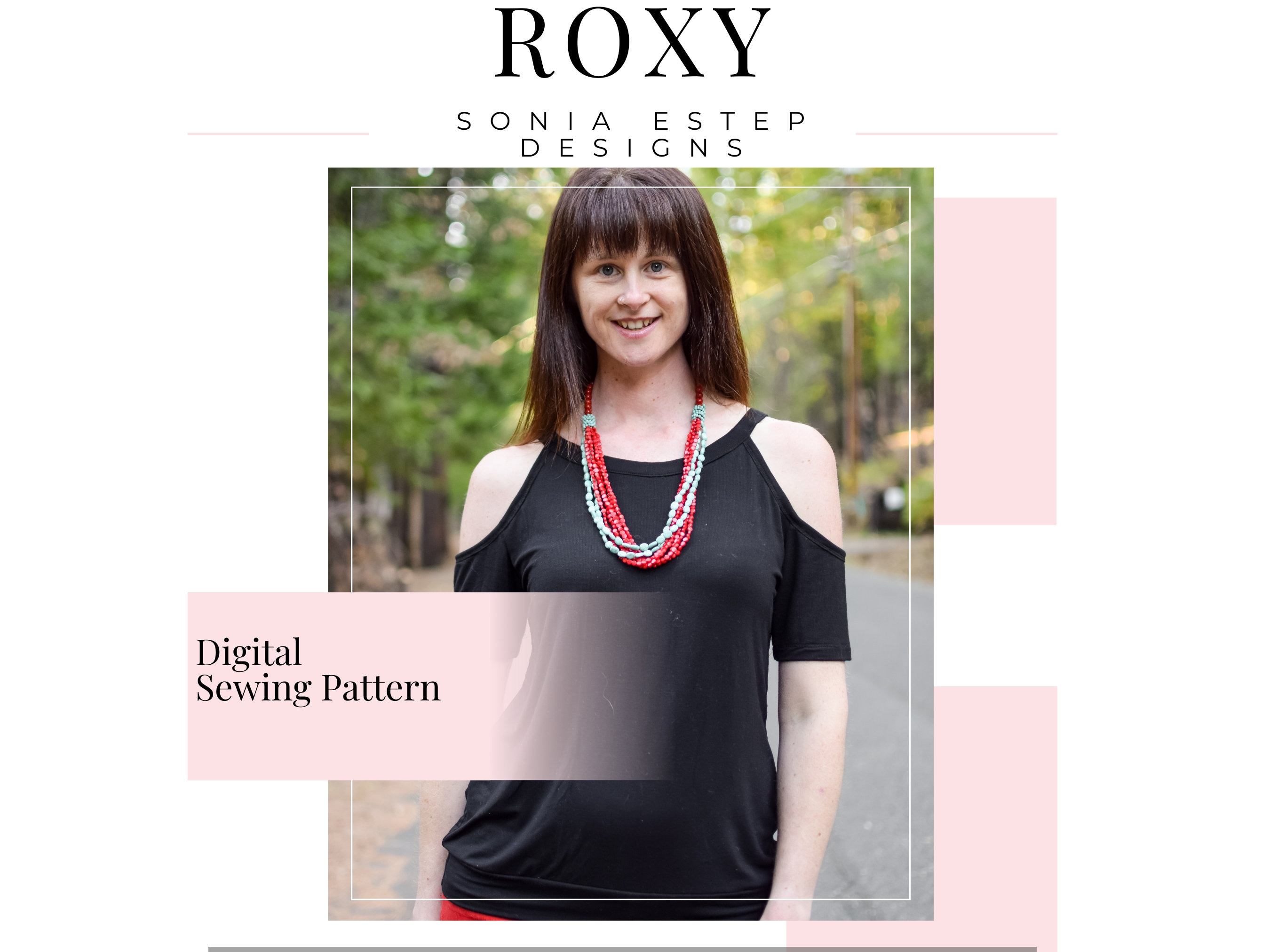 Roxy Top Sewing Pattern | Cold Shoulder Digital Sewing Pattern | Women ...