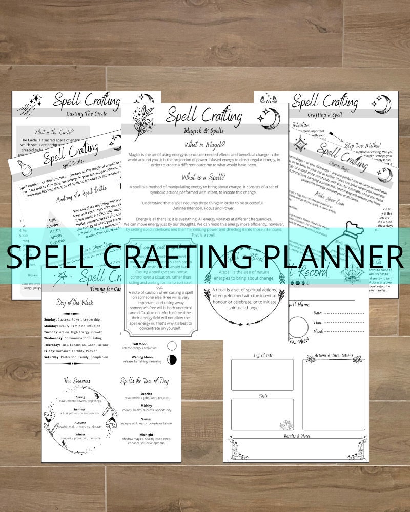 Spell Crafting Planner Organiser PDF Etsy