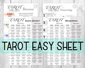 Tarot Easy Sheets ~ 4 Downloadable PDFs