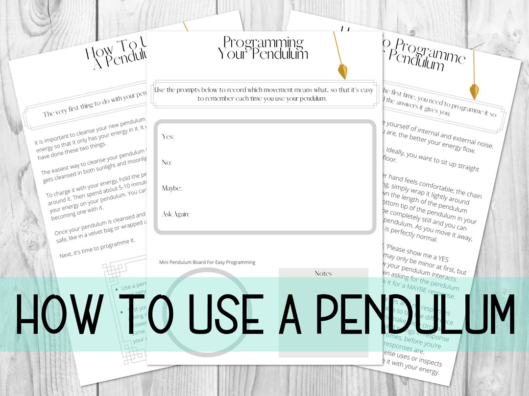 How to Use a Pendulum PDF Printable Pendulum Board Included - Etsy