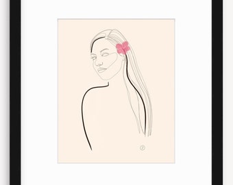 Custom Portrait Drawing | Personalised gift | Minimal Illustration | Single Line Image | Printable Art | Digital Portrait Illustration