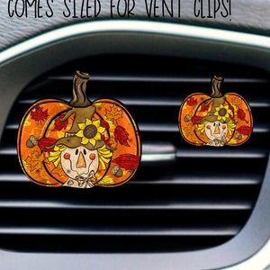 Citrouille, design automne, conception numérique, boucle d'oreille, sublimation, PNG, téléchargement numérique, clip pour évent, pièces vierges par Miki, cadeau, automne, Halloween, mignon