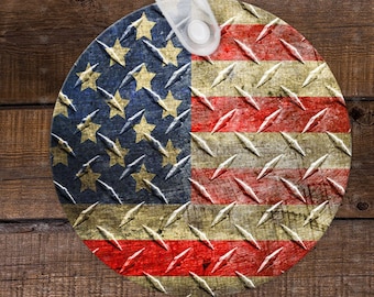 Design di sottobicchiere per auto con bandiera americana: formato PNG a piastra diamantata (solo download)