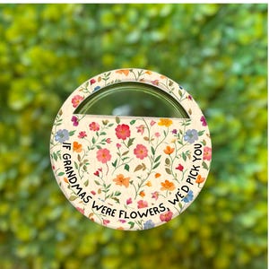 Floral Grandma Quote PNG: Mother&#39;s Day Mason Jar Lid Design (Digital Download)